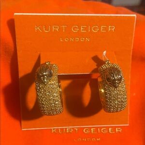 NWT Kurt Geiger Gold Eagle Head Hoop Earrings